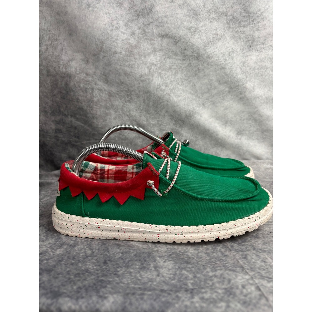Hey Dude Women's Wendy Holiday Elf Holiday Green Red Christmas Shoes Size 11 - Picture 2 of 10